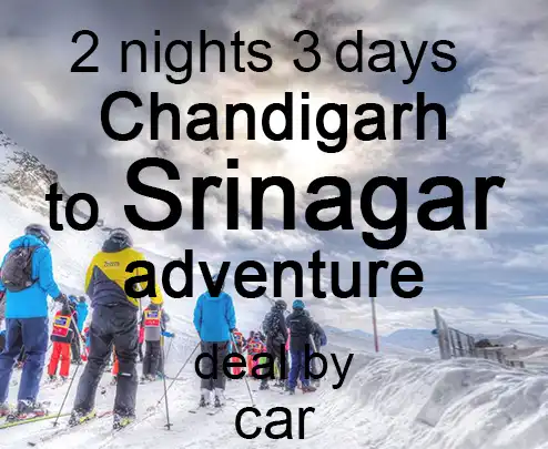 2 nights 3 days chandigarh to srinagar adventure deal by car