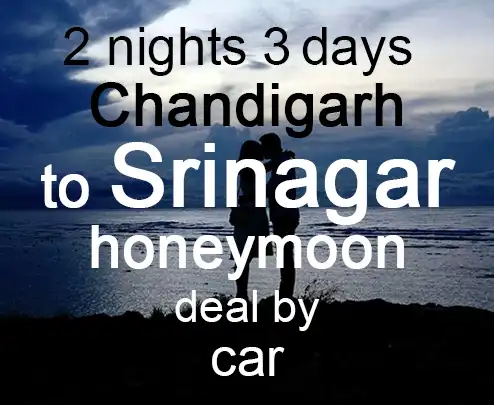 2 nights 3 days chandigarh to srinagar honeymoon deal by car