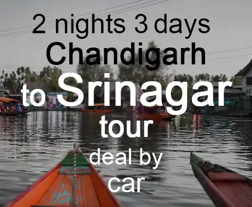 2 nights 3 days chandigarh to srinagar tour deal by car