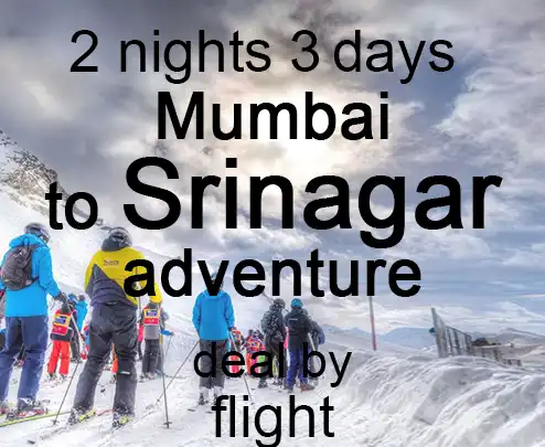 2 nights 3 days mumbai to srinagar adventure deal by flight