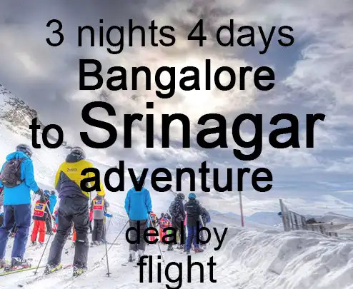 3 nights 4 days bangalore to srinagar adventure deal by flight