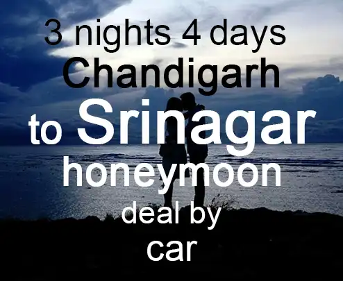 3 nights 4 days chandigarh to srinagar honeymoon deal by car