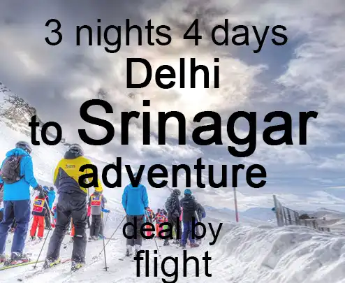 3 nights 4 days delhi to srinagar adventure deal by flight