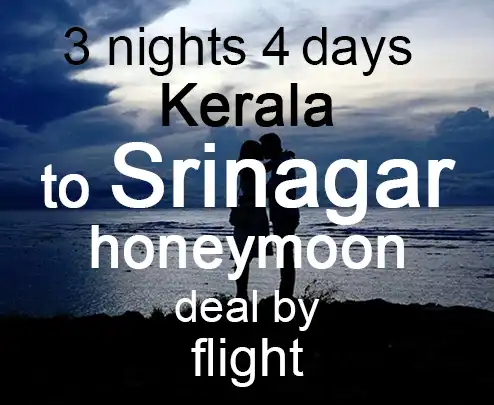 3 nights 4 days kerala to srinagar honeymoon deal by flight
