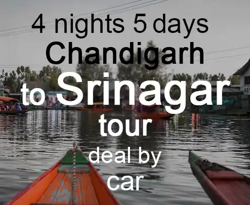 4 nights 5 days chandigarh to srinagar tour deal by car