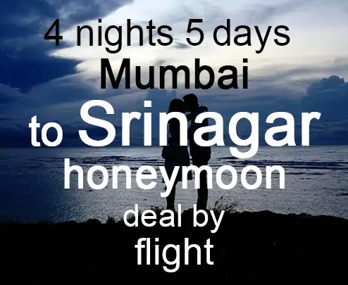 4 nights 5 days mumbai to srinagar honeymoon deal by flight